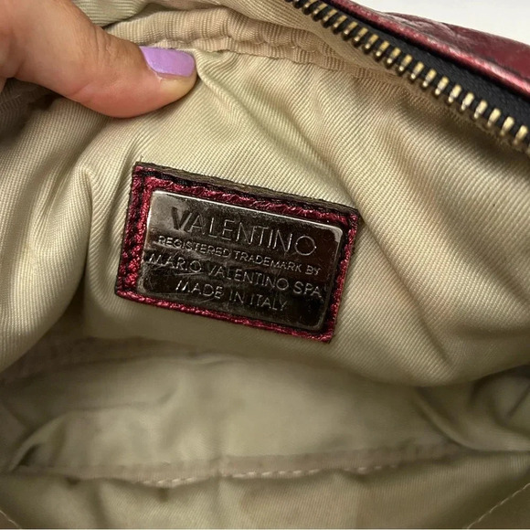 ! Valentino Mia Marsala Metallic Leather Crossbody - Picture 6 of 6